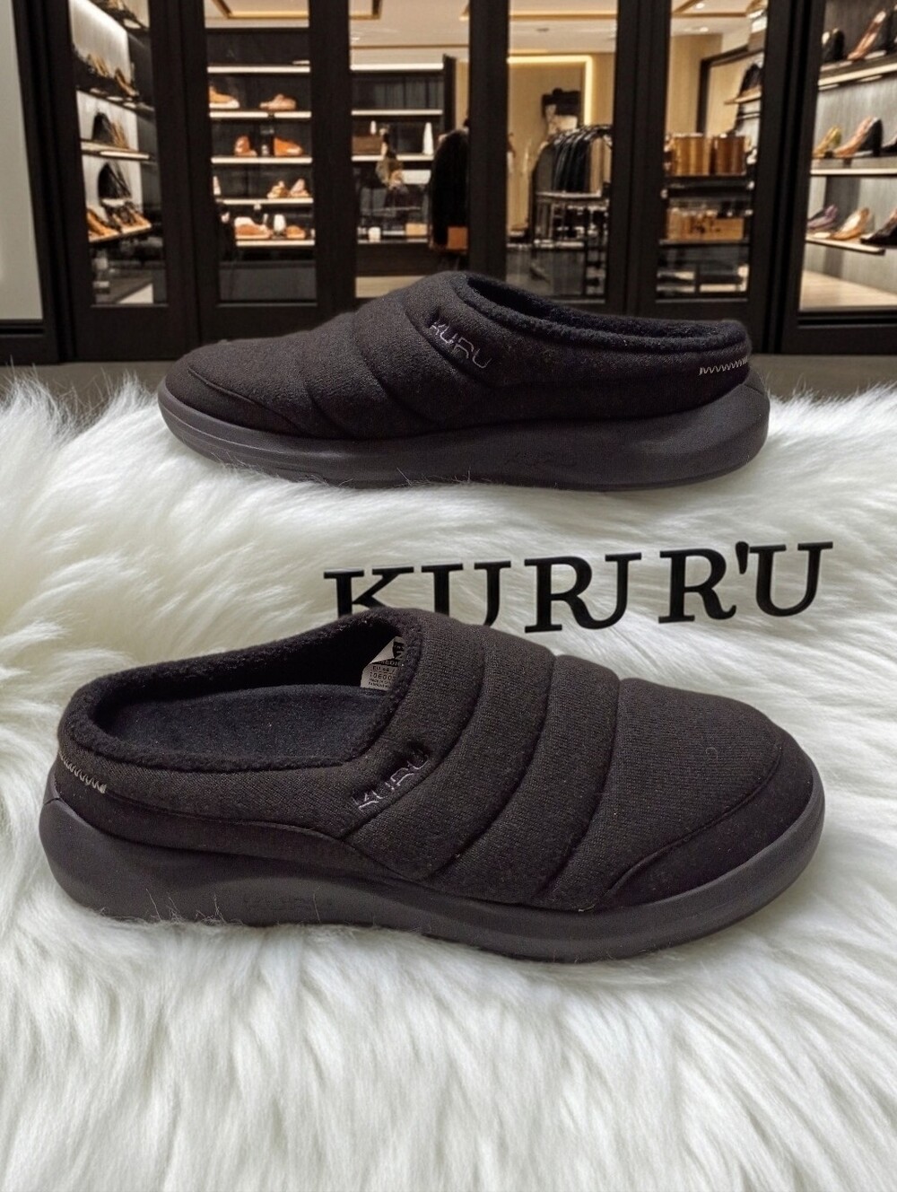 KURU Men's Black Draft 2 Indoor Outdoor Plantar Fascitis Mules Slippers 7.5M